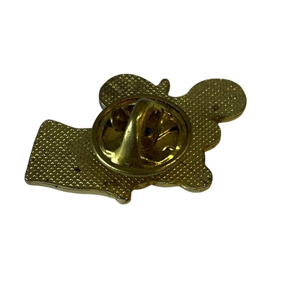 American Flag Teddy Bear Enamel Lapel Pin Gold-Tone Metal Patriotic Collectible - Picture 2 of 2